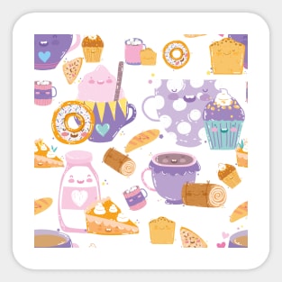 Cute Cup Cake / Sweets Pattern Sticker